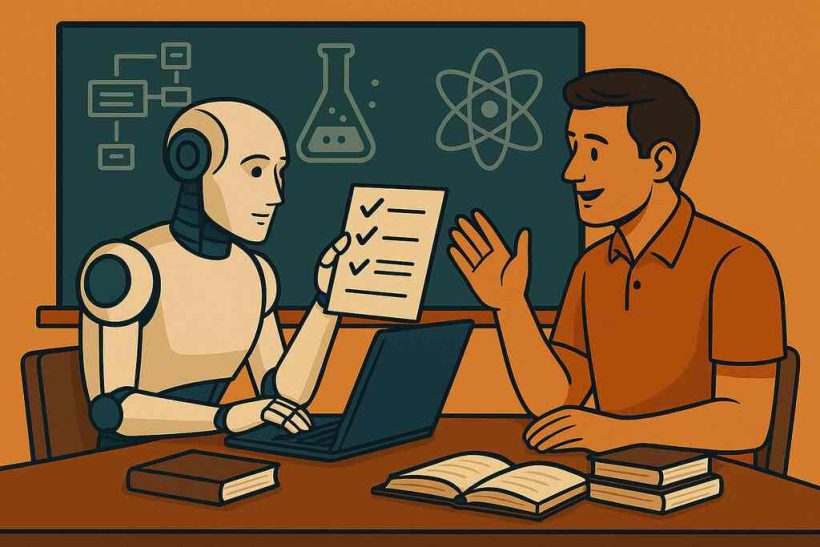 Professor e Robo na Sala de Aula Easy Resize.com
