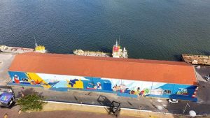 Alexbigzoom foto O megamural mostra o Porto do Recife como um territorio vivo sendo fruto da coletividade