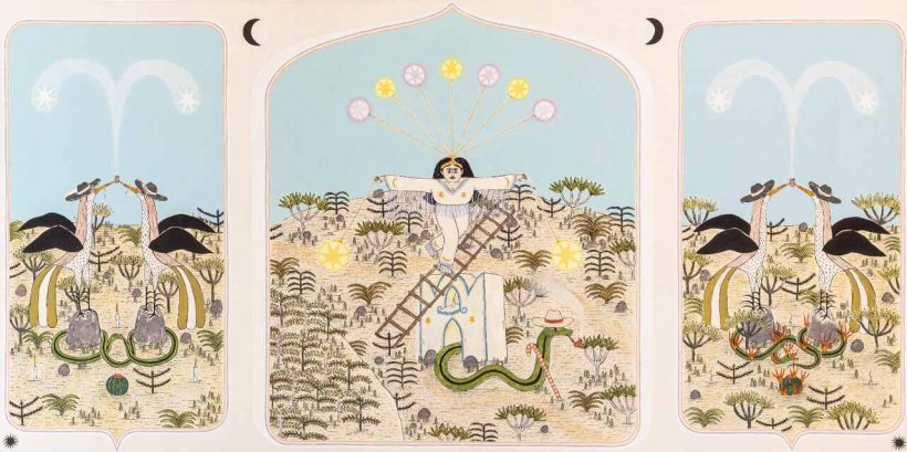 BOZO As firmacoes no templo da cidade Mestra Acrilica pastel oleoso e giz de cera s tela 2024 Easy Resize.com