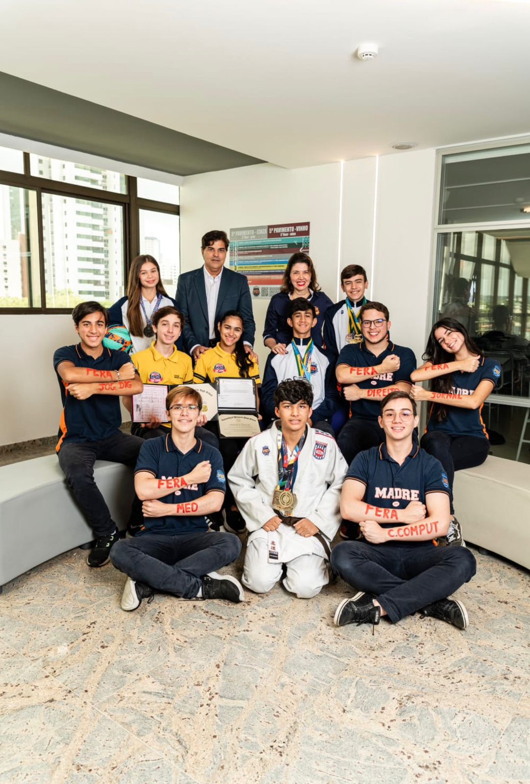 Alunos do colégio Madre de Deus