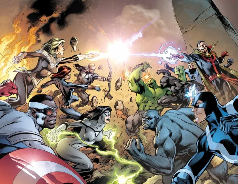 Guerras Secretas deve ser o motor para unir os dois filmes dos Vingadores (Imagem: Reprodução/Marvel Comics)