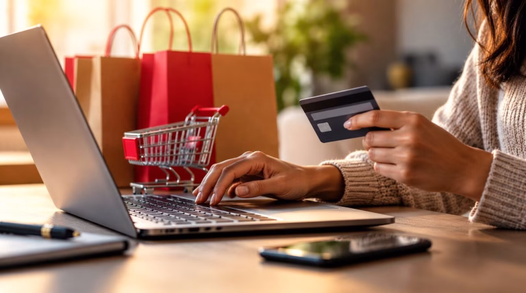 Compras online com cartao e laptop Easy Resize.com